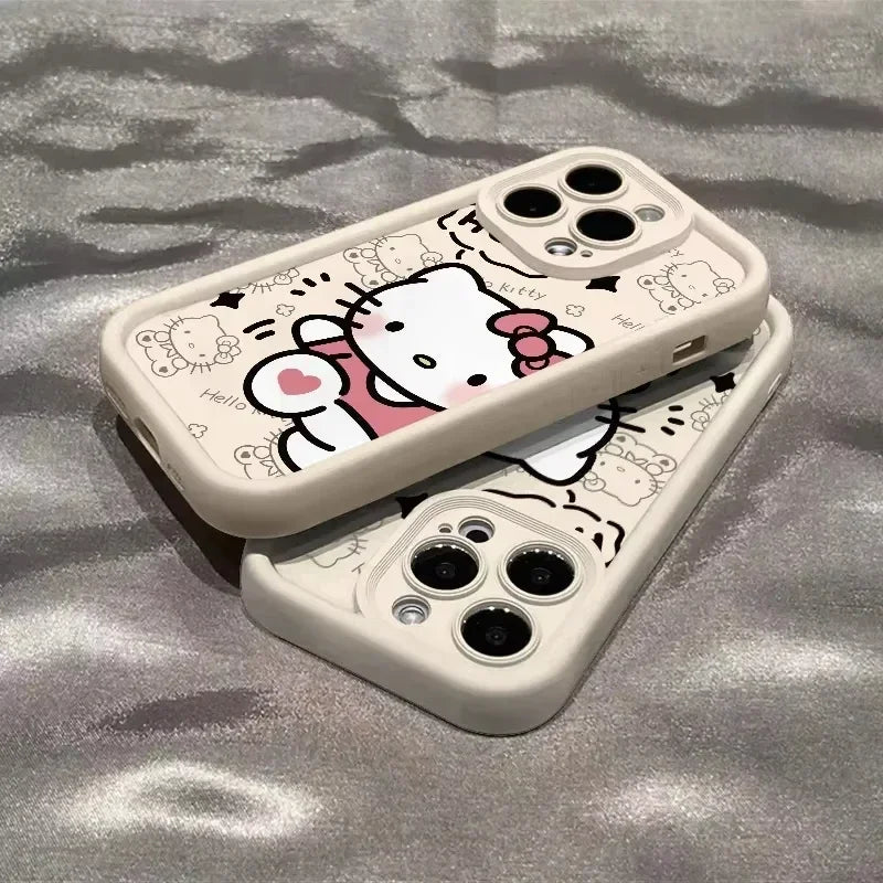 Capa de Silicone Hello Kitty para iPhone – Antiqueda e Transparente