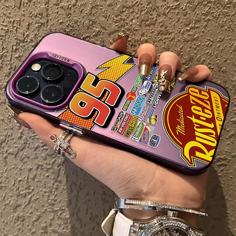 Capinha Lightning McQueen 95 Cars para iPhone – Capa Rígida Fosca e Antichoque | Compatível com iPhone 7 a 16 Pro Max