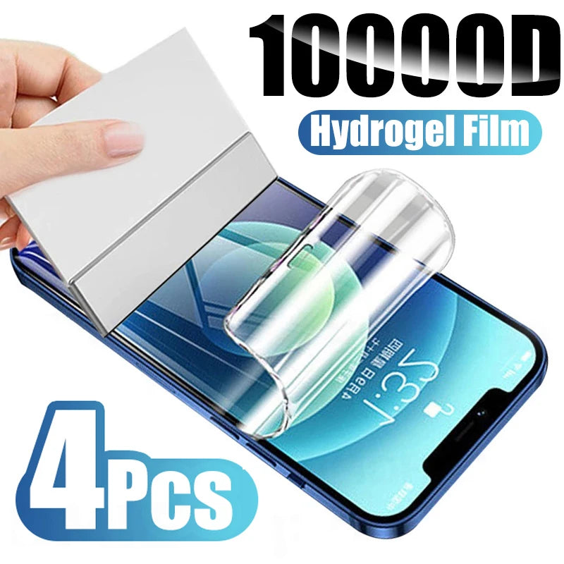 Kit com 4 películas de hidrogel flexível para iPhone