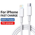 Cabo USB 35W Fast Charging para iPhone (XS, XR, 11, 12, 13, 14, Pro Max, 6, 7, 8, Plus, SE) – USB-C, Carregador Rápido, 1m / 1,5m / 2m