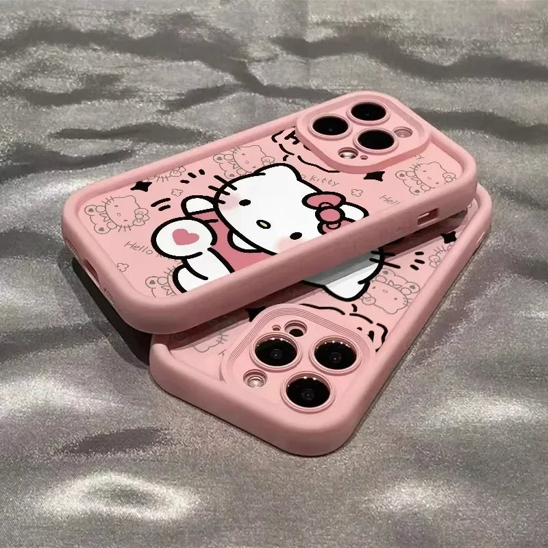 Capa de Silicone Hello Kitty para iPhone – Antiqueda e Transparente