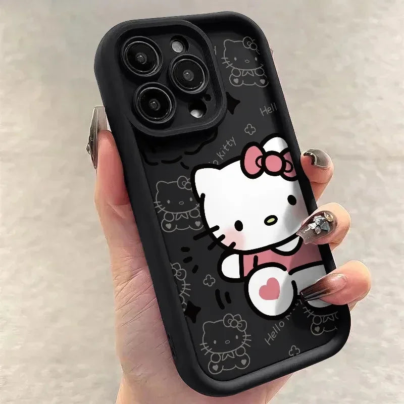 Capa de Silicone Hello Kitty para iPhone – Antiqueda e Transparente