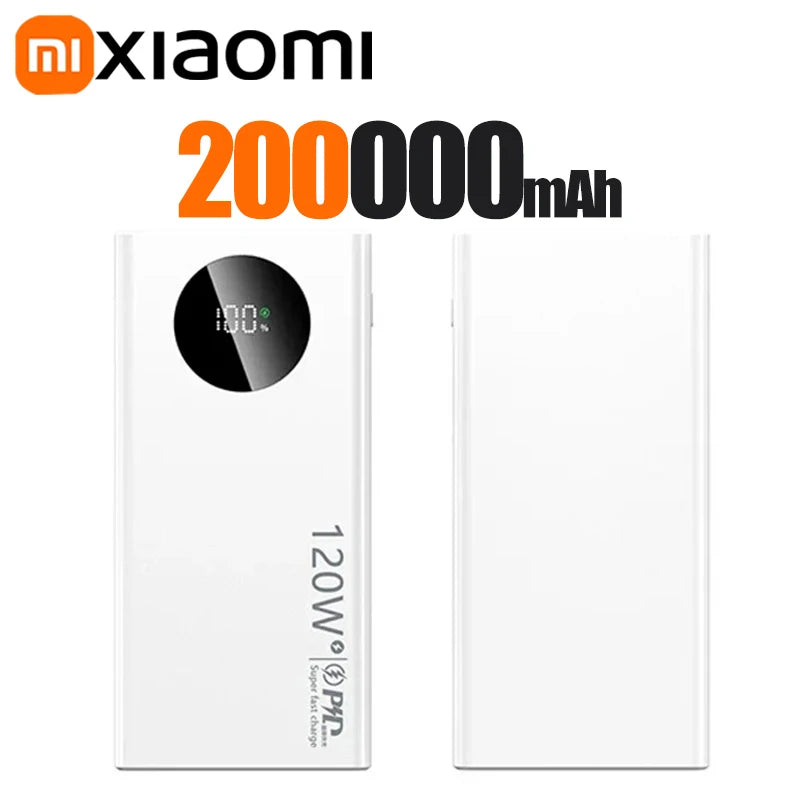 Xiaomi Power Bank 50.000mAh, Carregamento Rápido 120W, Bateria Portátil de Alta Capacidade para iPhone, Samsung, Huawei