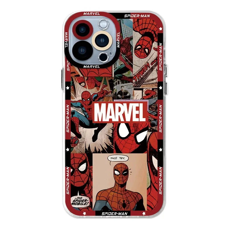 Capinha Oficial Spider-Man Marvel Transparente para iPhone – Silicone Flexível e Resistente | Proteção Total para iPhone