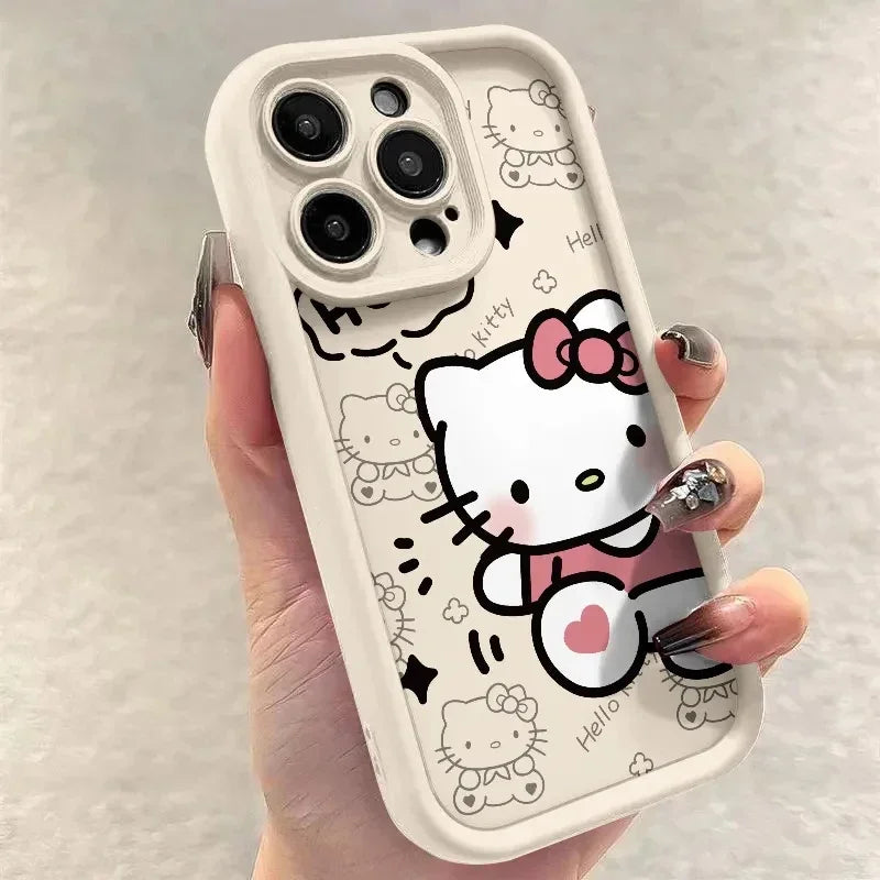 Capa de Silicone Hello Kitty para iPhone – Antiqueda e Transparente