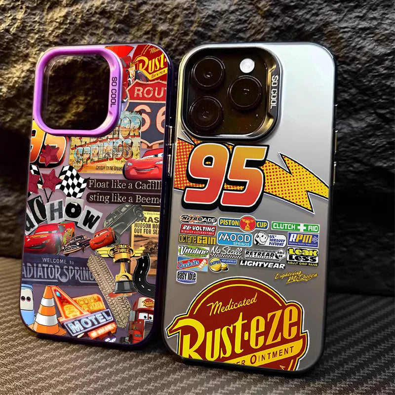 Capinha Lightning McQueen 95 Cars para iPhone – Capa Rígida Fosca e Antichoque | Compatível com iPhone 7 a 16 Pro Max