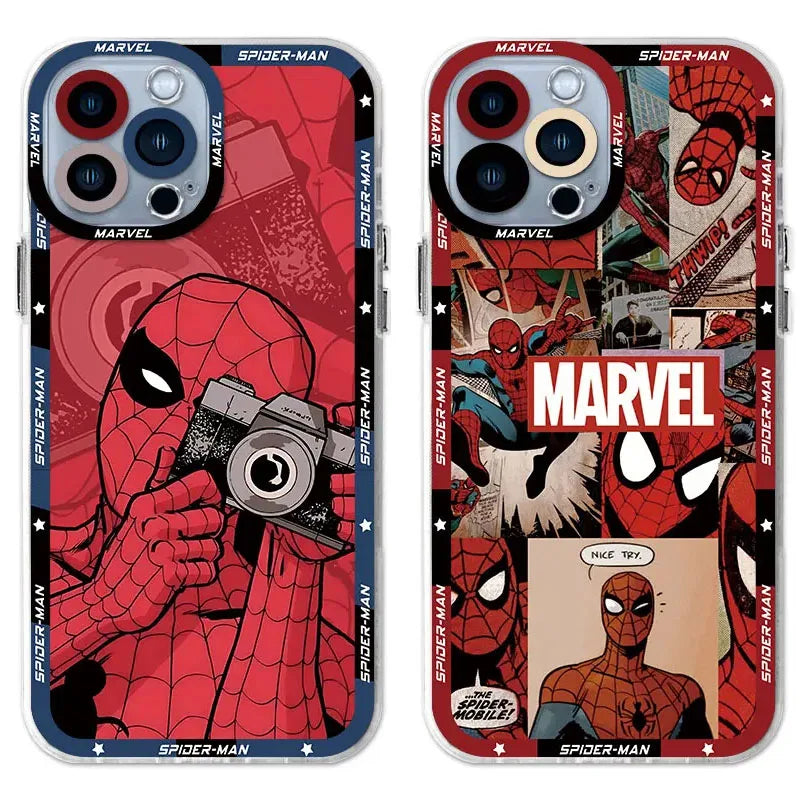 Capinha Oficial Spider-Man Marvel Transparente para iPhone – Silicone Flexível e Resistente | Proteção Total para iPhone
