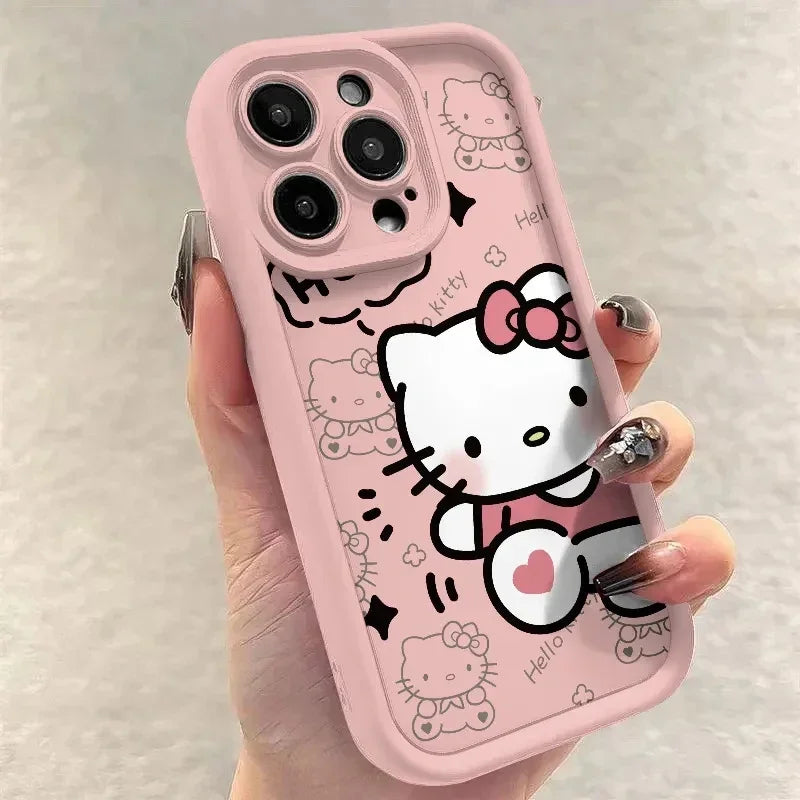 Capa de Silicone Hello Kitty para iPhone – Antiqueda e Transparente
