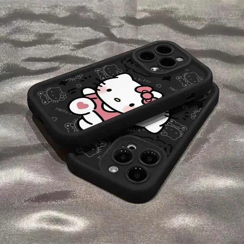 Capa de Silicone Hello Kitty para iPhone – Antiqueda e Transparente