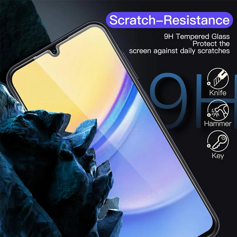 3 peças de vidro temperado HD para Samsung A50, A51, A52, A52S, A53, A54, A55, A70, A71, A72, A73, M12, M31, M31S, M51, M52 5G – Protetor de Tela.