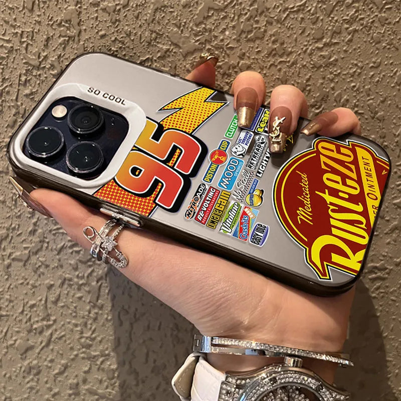 Capinha Lightning McQueen 95 Cars para iPhone – Capa Rígida Fosca e Antichoque | Compatível com iPhone 7 a 16 Pro Max