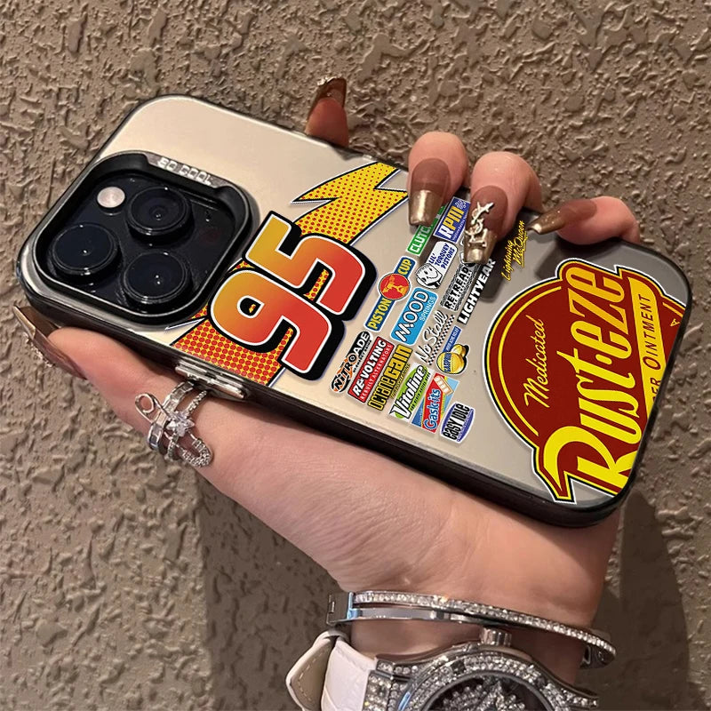 Capinha Lightning McQueen 95 Cars para iPhone – Capa Rígida Fosca e Antichoque | Compatível com iPhone 7 a 16 Pro Max