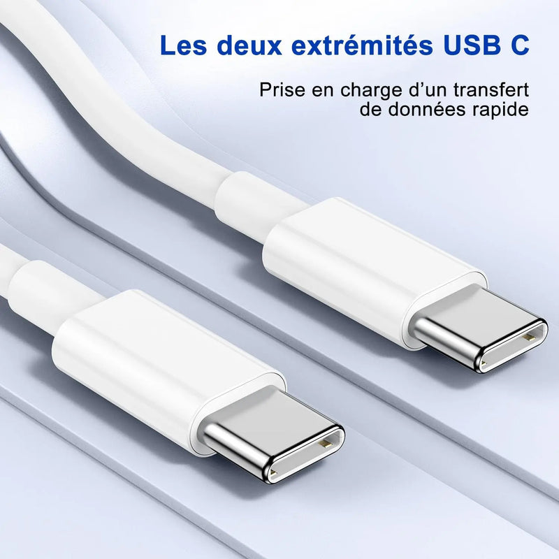 Carregador Rápido USB-C PD de 35W com Cabo para iPhone 15 Pro Max 16 Plus – Carregador de Parede com Dupla Entrada Tipo-C, Carregamento Rápido, Plugue EU, Compatível com Samsung