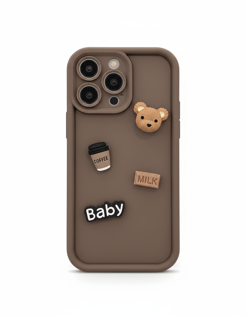 Capa 3D Ursinho Café Para iPhone Silicone Macio - Horiginex - Horiginex