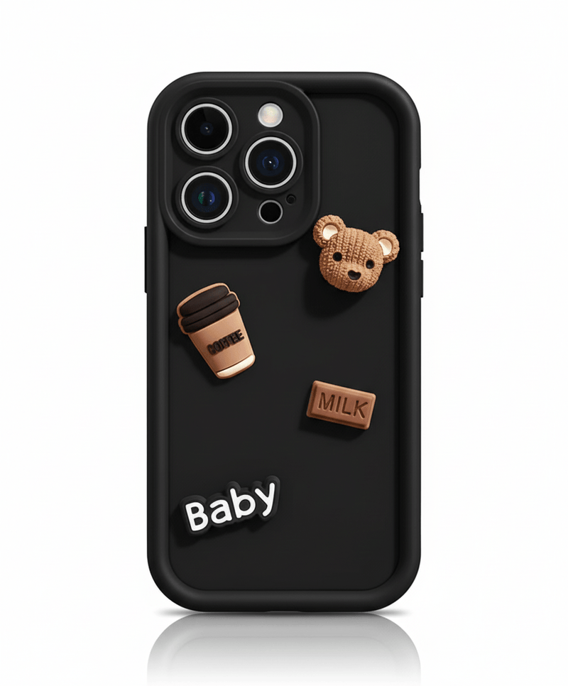 Capa 3D Ursinho Café Para iPhone Silicone Macio - Horiginex - Horiginex