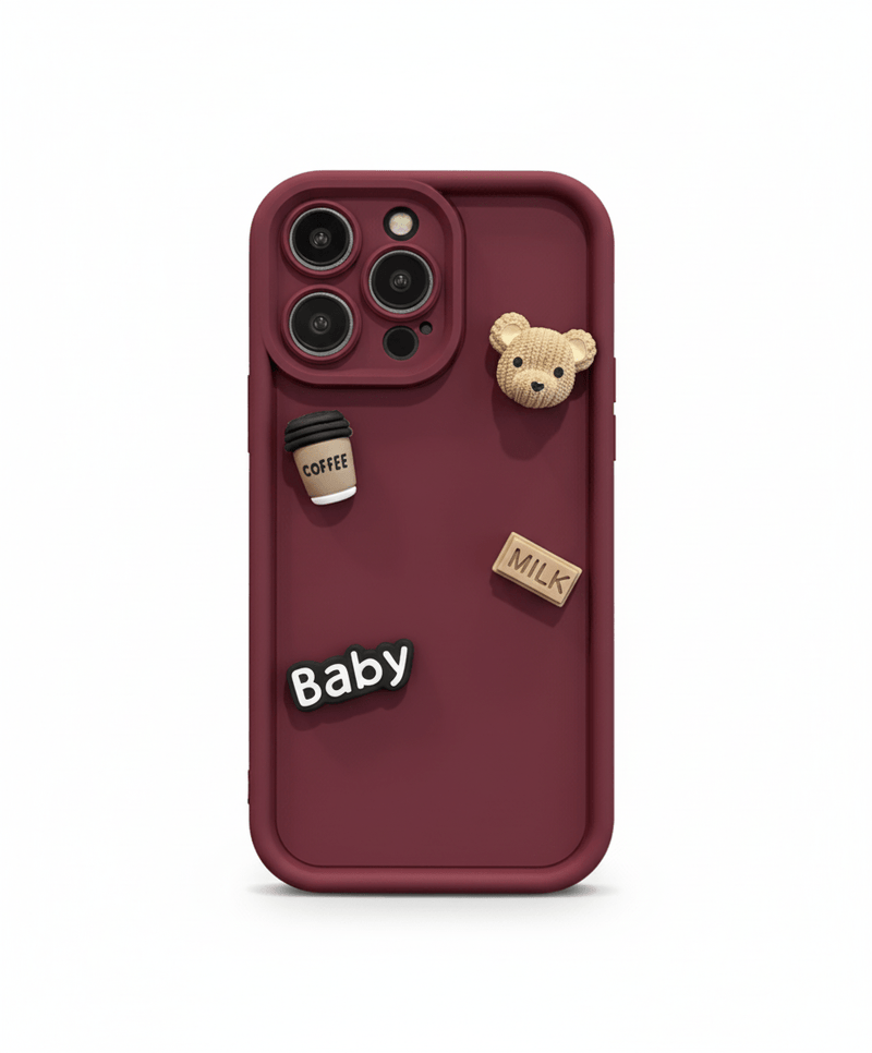 Capa 3D Ursinho Café Para iPhone Silicone Macio - Horiginex - Horiginex