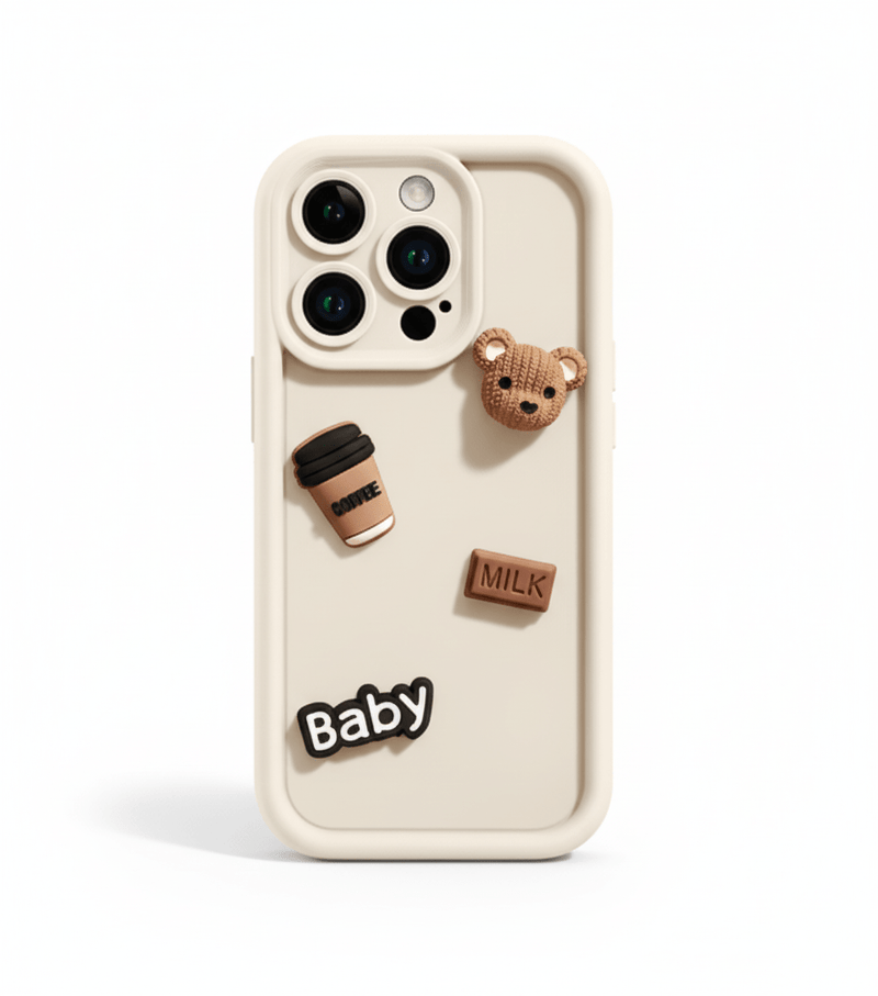 Capa 3D Ursinho Café Para iPhone Silicone Macio - Horiginex - Horiginex