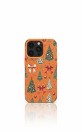 Capa de Natal Vermelha com Luzes em Forma de Bola e Textura de Lichia para iPhone - Horiginex
