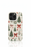 Capa de Natal Vermelha com Luzes em Forma de Bola e Textura de Lichia para iPhone - Horiginex