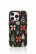 Capa de Natal Vermelha com Luzes em Forma de Bola e Textura de Lichia para iPhone - Horiginex