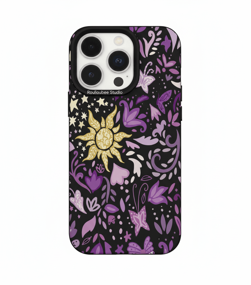 Capa de Silicone Roxa com Padrão de Folhas e Textura Lichia para iPhone - Horiginex - Horiginex
