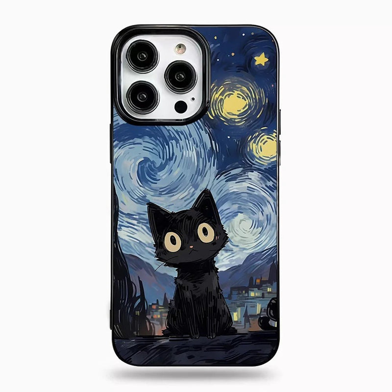 Capa de Telemóvel com Gato Preto para iPhone – Silicone Suave e Fofo - Horiginex