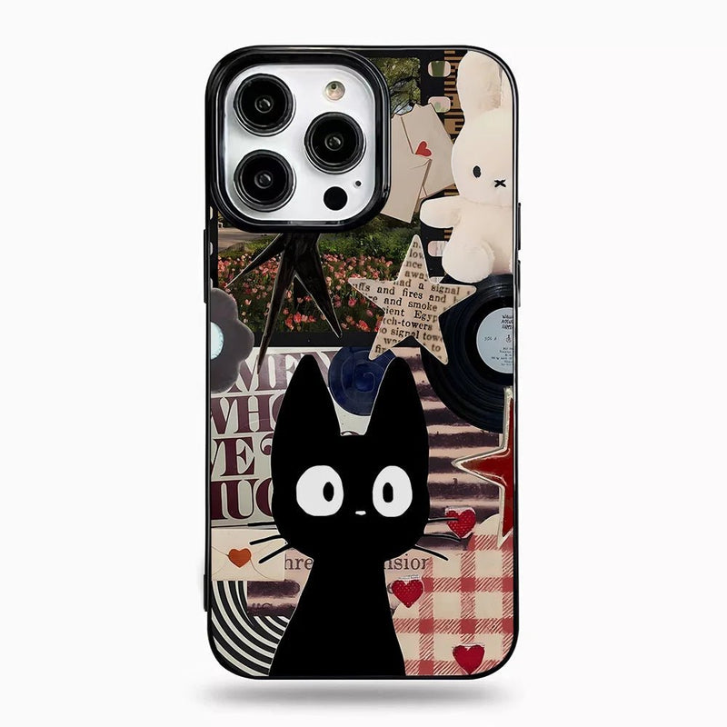 Capa de Telemóvel com Gato Preto para iPhone – Silicone Suave e Fofo - Horiginex