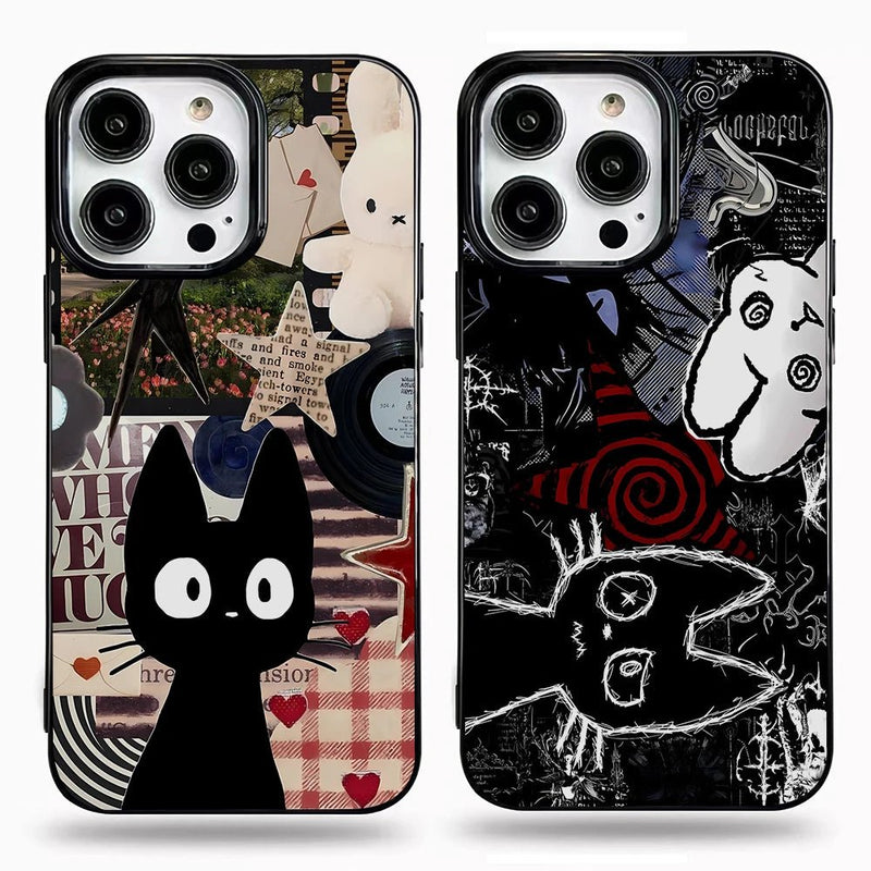 Capa de Telemóvel com Gato Preto para iPhone – Silicone Suave e Fofo - Horiginex