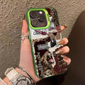 Capa de Telemóvel Estampada Leopard & Lábios Laser IMD para iPhone - Horiginex