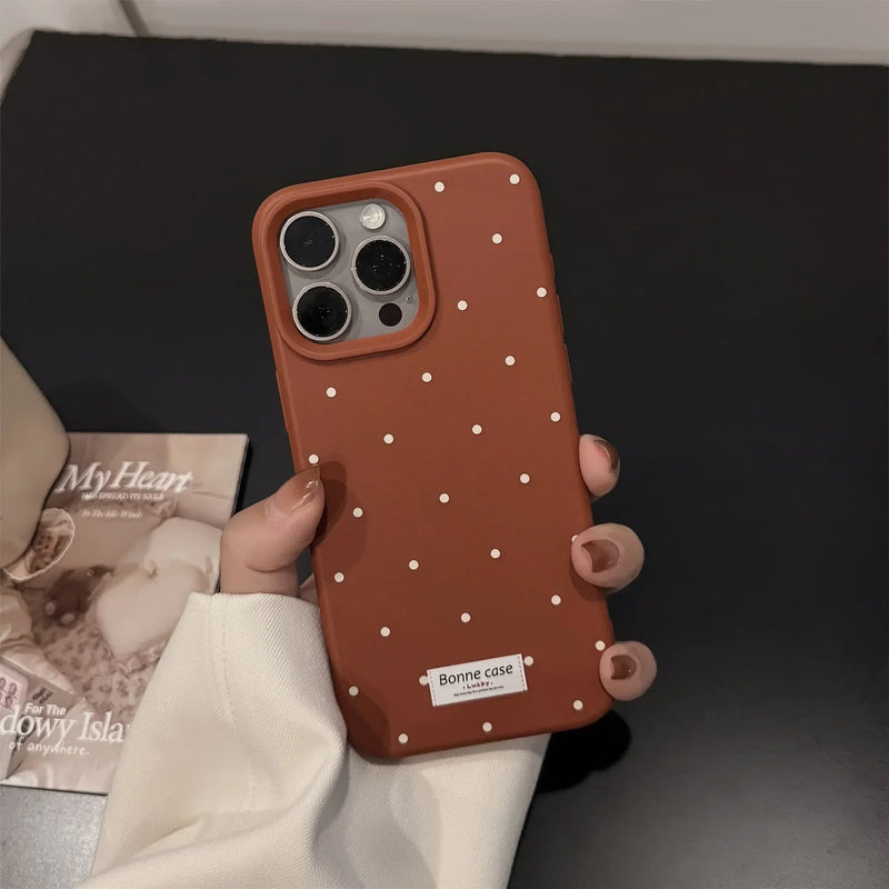 Capa de Telemóvel Germini Signo | Korean INS Minimalista com Bolinhas para iPhone 11 a 17 - Horiginex