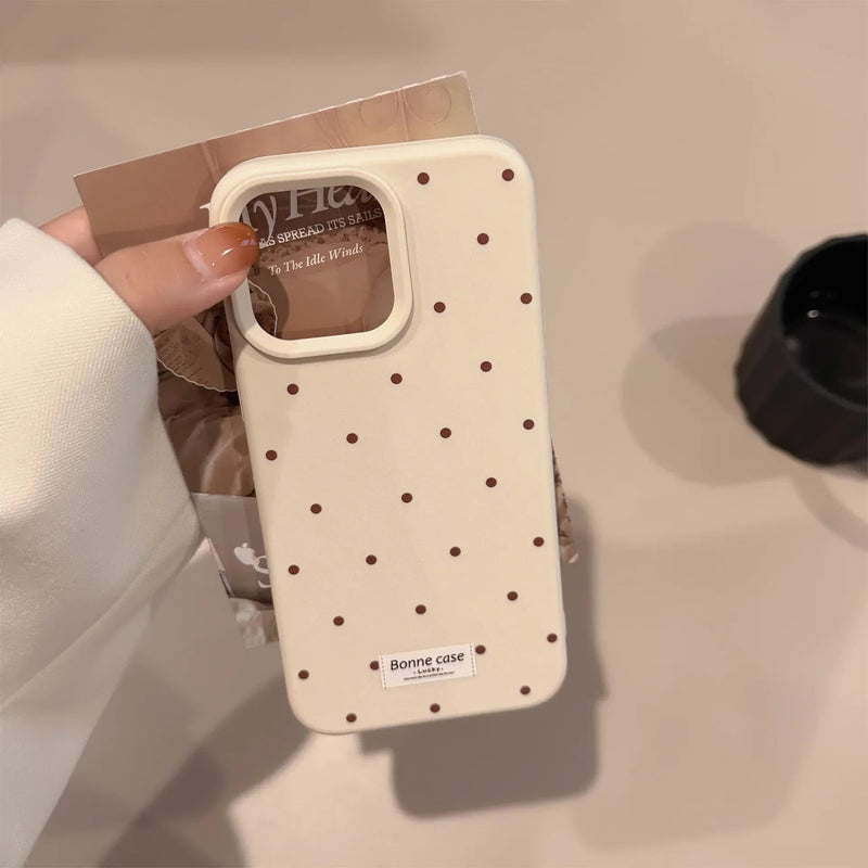 Capa de Telemóvel Germini Signo | Korean INS Minimalista com Bolinhas para iPhone 11 a 17 - Horiginex