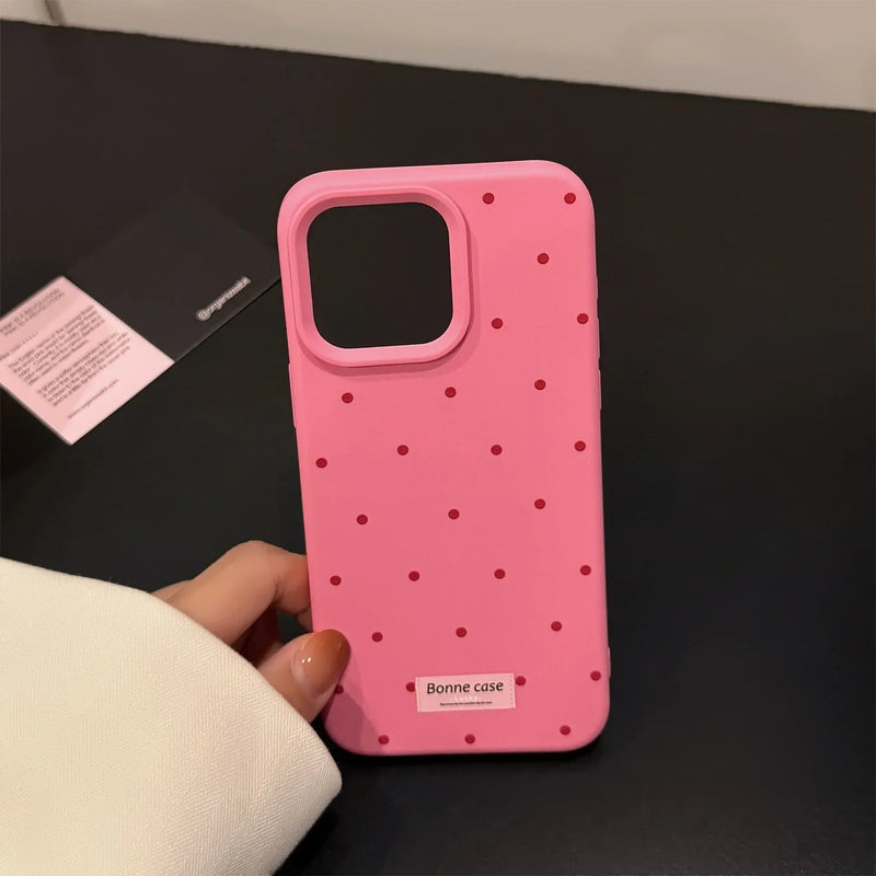 Capa de Telemóvel Germini Signo | Korean INS Minimalista com Bolinhas para iPhone 11 a 17 - Horiginex