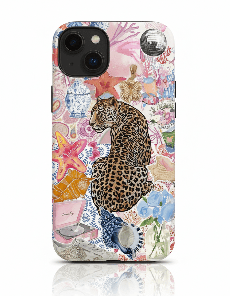 Capa de Telemóvel Leopardo Vintage com Estrelas para iPhone - Horiginex