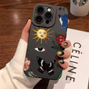 Capa de Telemóvel Olho Místico Estilo Colagem Preta para iPhone - Horiginex