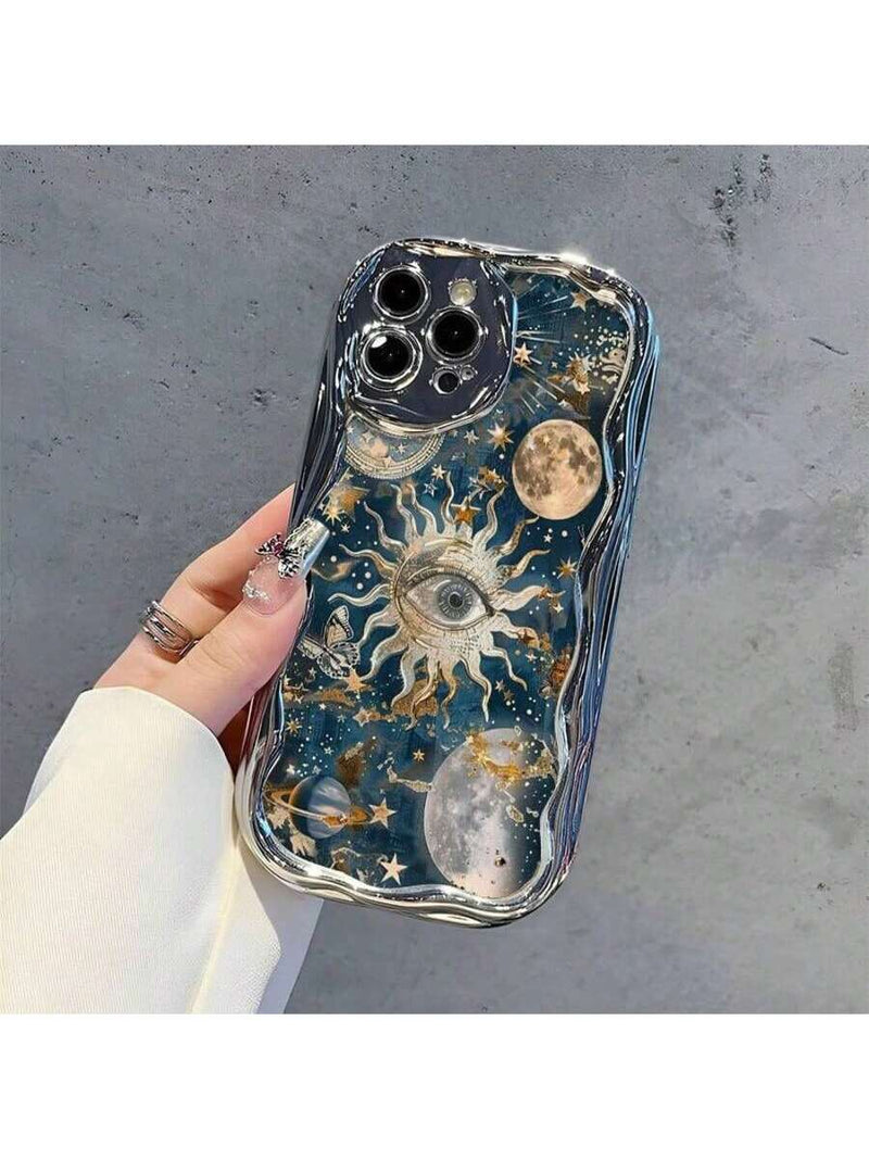 Capa de Telemóvel Sol e Lua Cósmica para iPhone – Estilo Astrológico TPU - Horiginex