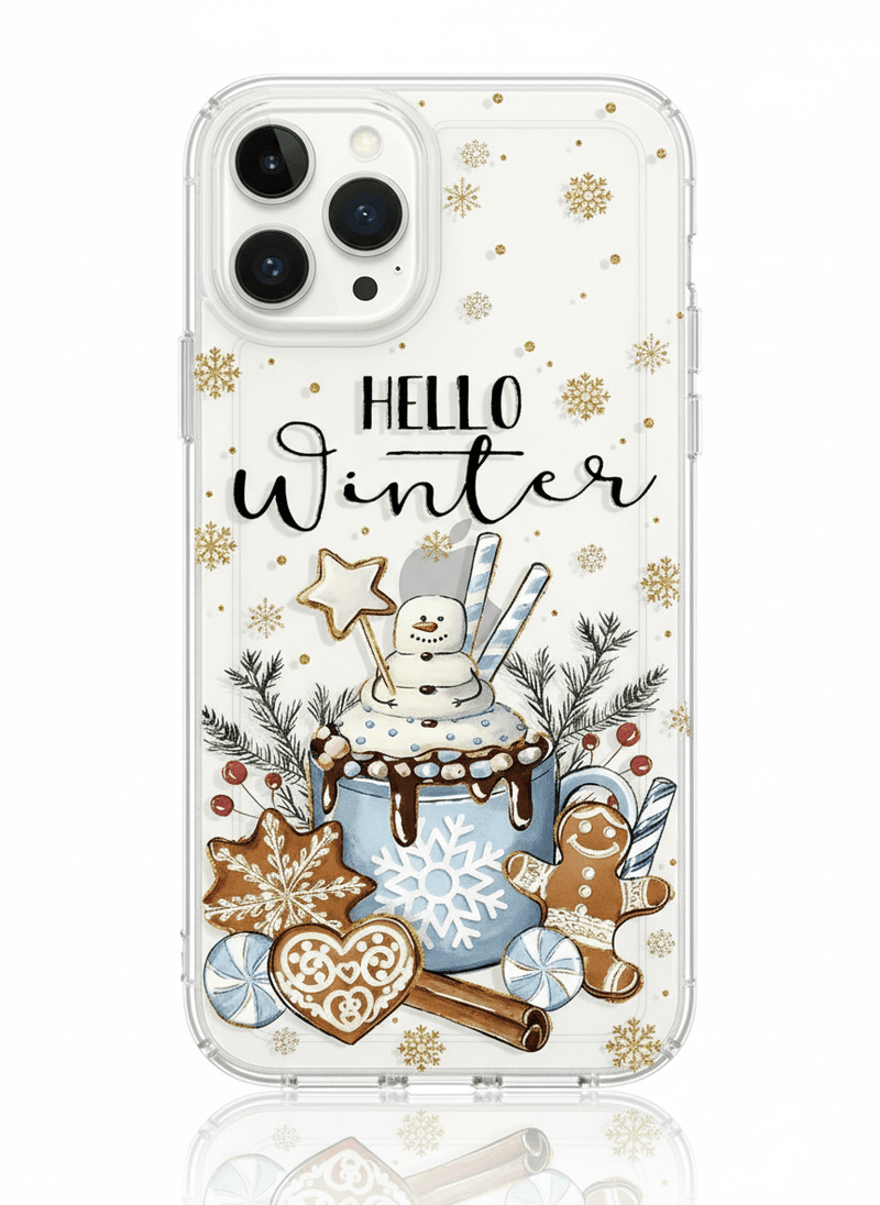 Capa de Telemóvel Temática de Natal Transparente para iPhone – Perfeita para Oferta - Horiginex