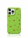 Capa Fofa de Silicone para iPhone Tema de Cereja e Lichia, Proteção Antiqueda - Horiginex