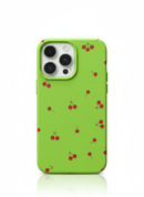 Capa Fofa de Silicone para iPhone Tema de Cereja e Lichia, Proteção Antiqueda - Horiginex