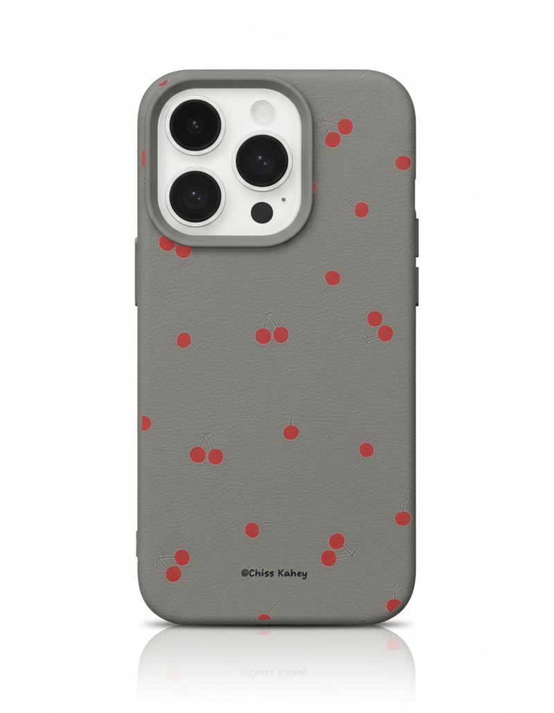 Capa Fofa de Silicone para iPhone Tema de Cereja e Lichia, Proteção Antiqueda - Horiginex