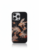 Capa iPhone Koi Goldfish Preta Brilhante Textura Glacial - Horiginex - Horiginex
