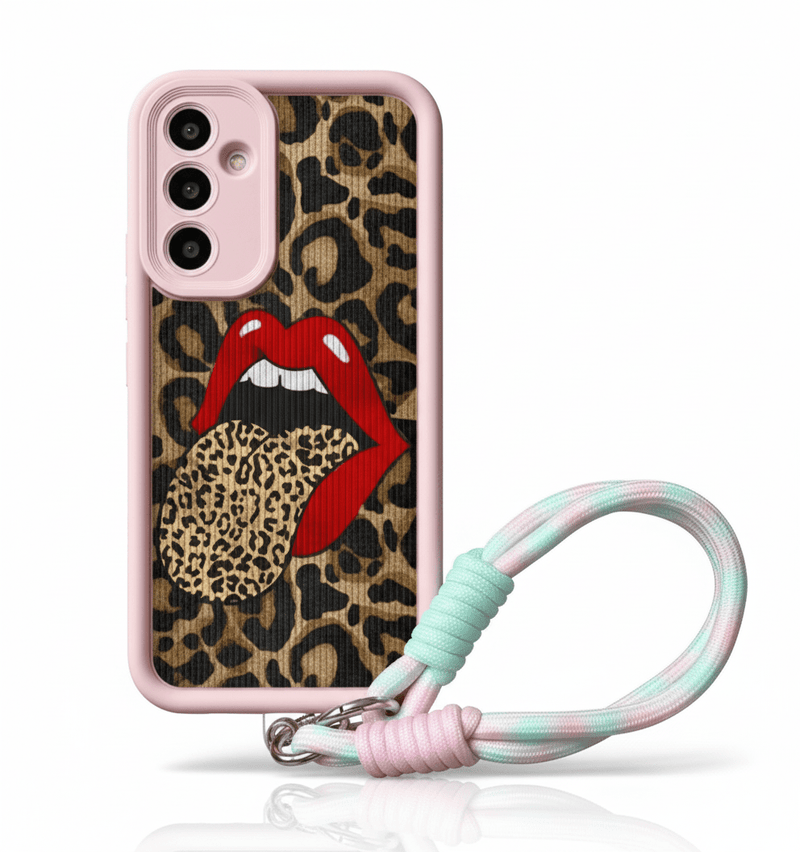 Capa Leopardo e Lábios Vermelhos com Corrente para Samsung Luxo e Proteção - Horiginex - Horiginex
