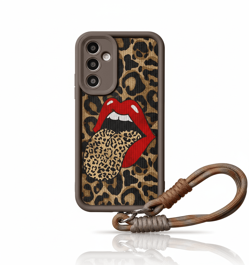 Capa Leopardo e Lábios Vermelhos com Corrente para Samsung Luxo e Proteção - Horiginex - Horiginex