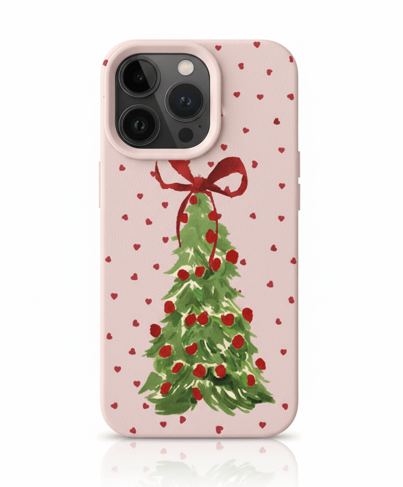 Capa Red Heart Christmas Tree Shockproof para iPhone – Design Natal Vermelho Coração - Horiginex