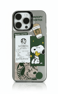 Capa Snoopy Starbucks Café para iPhone Estilo Y2K Rígida - Horiginex - Horiginex