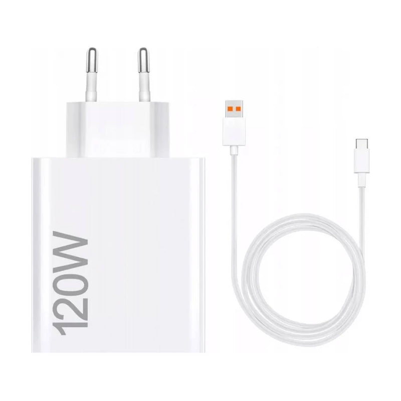 Carregador Xiaomi 120W Super Rápido - Compatível com Apple, Xiaomi, Huawei, Samsung | Plug EU/US/UK