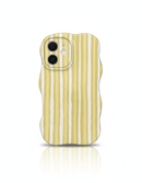 Fashion 2 em 1 Capa Brilhante Listrada para iPhone 13 14 15 16 Pro Max | Capa Fina Rígida com Toque Confortável - Horiginex